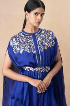 Ahilian Blue Floral Embellished Cape Set 10 Ahilian Blue Floral Embellished Cape Set -Inca Sales Store 161023an5 4
