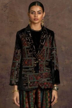 Sunira Designs Black Rushaan Velvet Blazer -Inca Sales Store 1611sun17 5