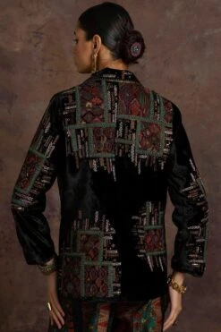 Sunira Designs Black Rushaan Velvet Blazer -Inca Sales Store 1611sun17 6