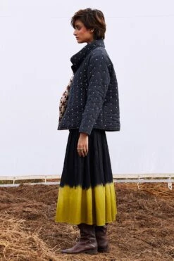 Khara Kapas Charcoal Black Cotton Gauge Jacket -Inca Sales Store 161223kk15 3