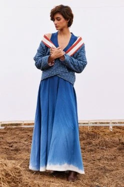 Khara Kapas Cyan Blue Herringbone Cotton Jacket 9 Khara Kapas Cyan Blue Herringbone Cotton Jacket -Inca Sales Store 161223kk21 4