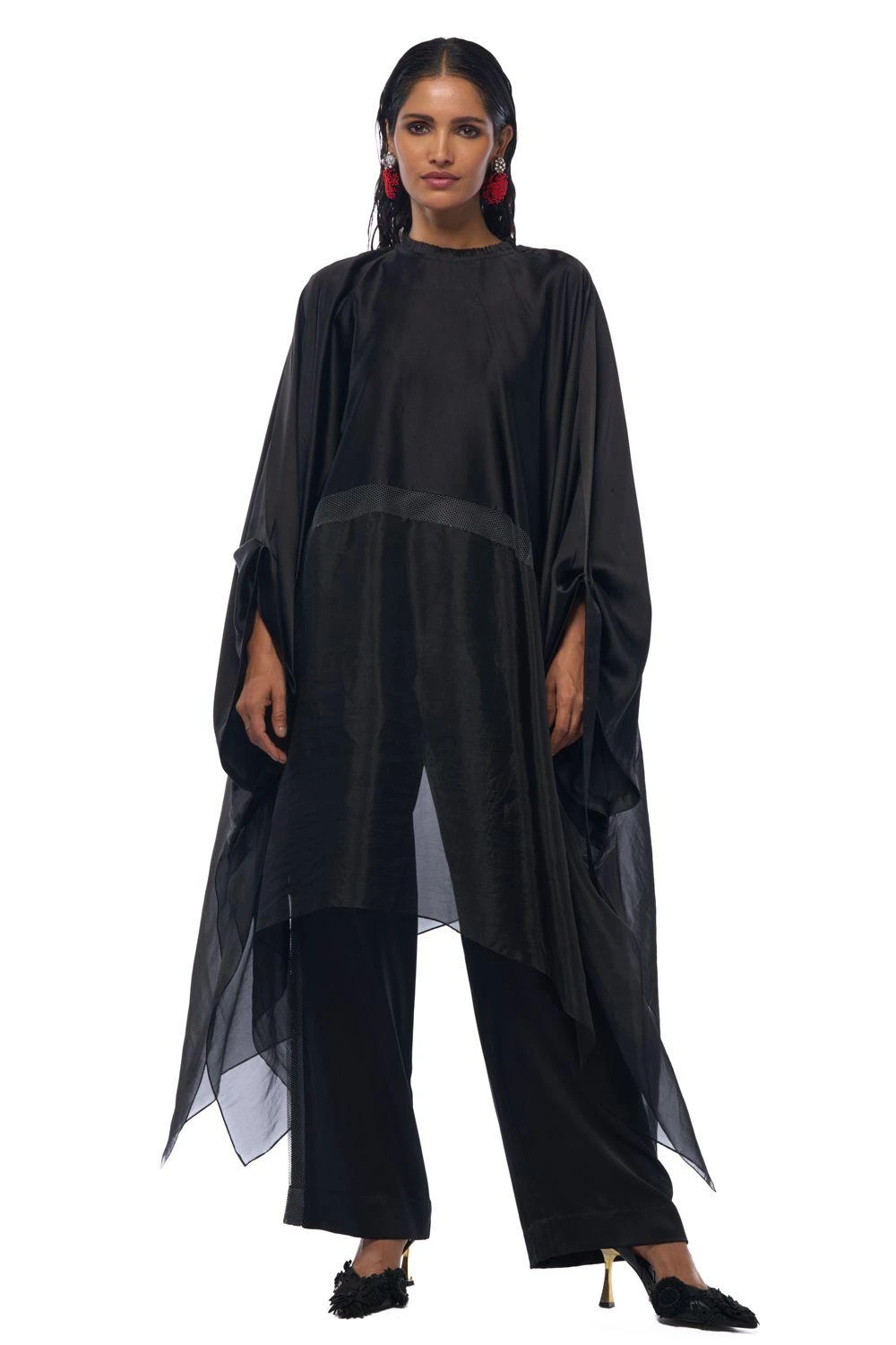 AK-OK By Anamika Khanna Abyssal Black Silk Co-ord Set 3 AK-OK By Anamika Khanna Abyssal Black Silk Co-ord Set