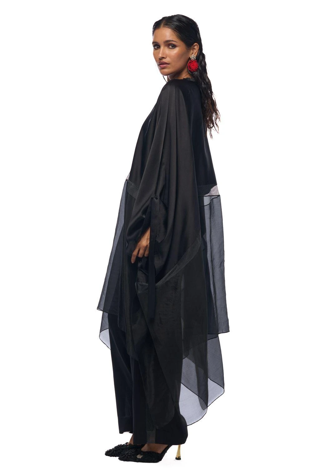 AK-OK By Anamika Khanna Abyssal Black Silk Co-ord Set 4 AK-OK By Anamika Khanna Abyssal Black Silk Co-ord Set - Image 2