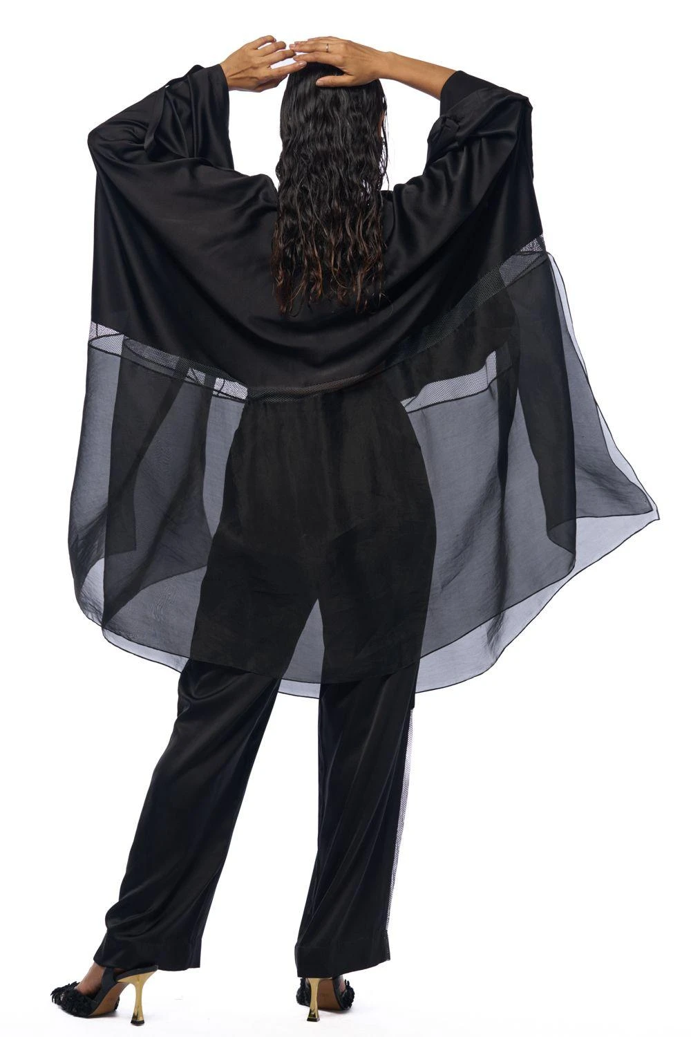 AK-OK By Anamika Khanna Abyssal Black Silk Co-ord Set 6 AK-OK By Anamika Khanna Abyssal Black Silk Co-ord Set - Image 4