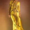 AK-OK By Anamika Khanna Jaune Graphic Adorned Silk Co-ord Set