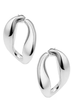 Misho Dazzling Silver Chunky Chain Hoops 5 Misho Dazzling Silver Chunky Chain Hoops -Inca Sales Store 16124mo6 2