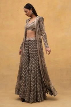 Ritika Mirchandani Black Hand Embroidered Jacket Set -Inca Sales Store 161rm2 4