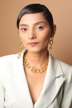 Anatina Gold Naomi Link Earrings