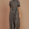 Mati Brown Striped Cotton Jumpsuit -Inca Sales Store 163mati2 1