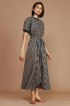 Mati Brown Striped Cotton Jumpsuit -Inca Sales Store 163mati2 3