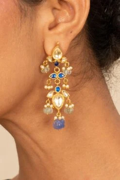 Turquoise Jewels Gold & Purple Kundan Necklace Set -Inca Sales Store 16523to4 3