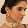 Turquoise Jewels Ivory & Gold Kundan Necklace Set -Inca Sales Store 16523to6 1