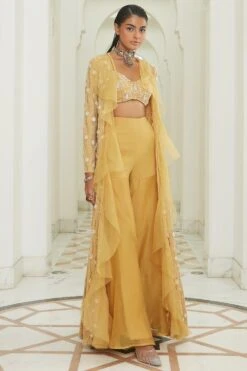 Ridhima Bhasin Sunrise Yellow Lucknowi Embroidered Jacket Set -Inca Sales Store 165rb13 2