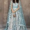 Abhinav Mishra Aqua Blue Hand Embellished Anarkali Set