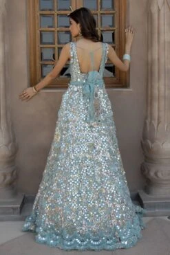 Abhinav Mishra Aqua Blue Hand Embellished Anarkali Set -Inca Sales Store 16623am11 3