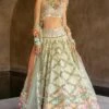 Abhinav Mishra Green Hand Embellished Patchwork Lehenga Set