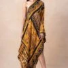 Nikita Mhaisalkar Mustard Aztec One Shoulder Dress