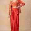 Petticoat Lane By Divya Red Floral Embellished Cape Set -Inca Sales Store 16823pl7 1