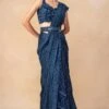 Ritika Mirchandani Navy Blue Embellished Lehenga Sari Set -Inca Sales Store 16823rm3 1