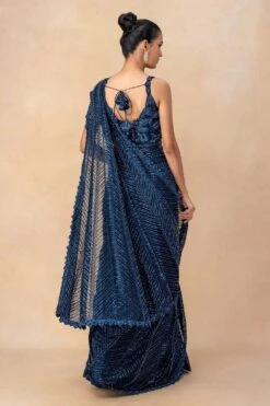 Ritika Mirchandani Navy Blue Embellished Lehenga Sari Set -Inca Sales Store 16823rm3 5