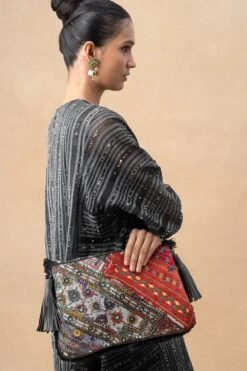 Vipul Shah Black Mirror & Banjara Embellished Clutch -Inca Sales Store 16823vs8 3
