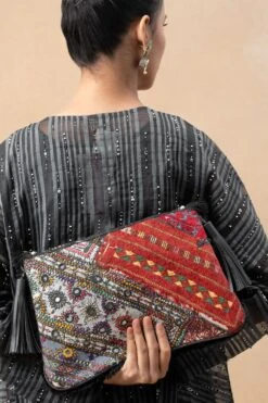 Vipul Shah Black Mirror & Banjara Embellished Clutch -Inca Sales Store 16823vs8 4