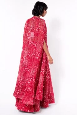 Arpita Mehta Red Printed & Embroidered Cape Set -Inca Sales Store 168am5 5