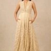 Tarun Tahiliani Ivory Crystal Embellished V-neck Jumpsuit