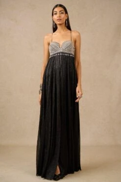 Tarun Tahiliani Black Embellished Gown -Inca Sales Store 16923tt3 2