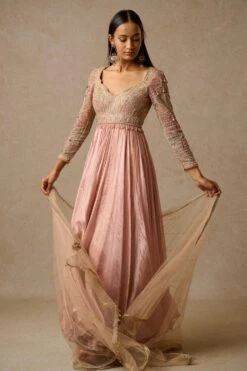 Tarun Tahiliani Blush Hand Embellished Anarkali Set -Inca Sales Store 16923tt42 2
