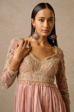 Tarun Tahiliani Blush Hand Embellished Anarkali Set -Inca Sales Store 16923tt42 4