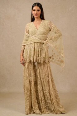 Tarun Tahiliani Mint Embellished Sharara Set