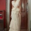 Arpita Mehta Ivory Tiered Sari Set