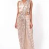 Rohit Gandhi + Rahul Khanna Beige Crystal Embellished Concept Sari -Inca Sales Store 1708rg05 1