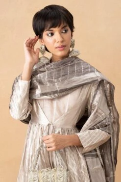 Hemang Agrawal Black & Silver Metallic Dupatta -Inca Sales Store 171023bs19 5