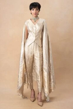 Hemang Agrawal Gold & Silver Handloom Dupatta