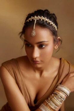 Tarun Tahiliani Accessories Pearl Jadau Mathapatti