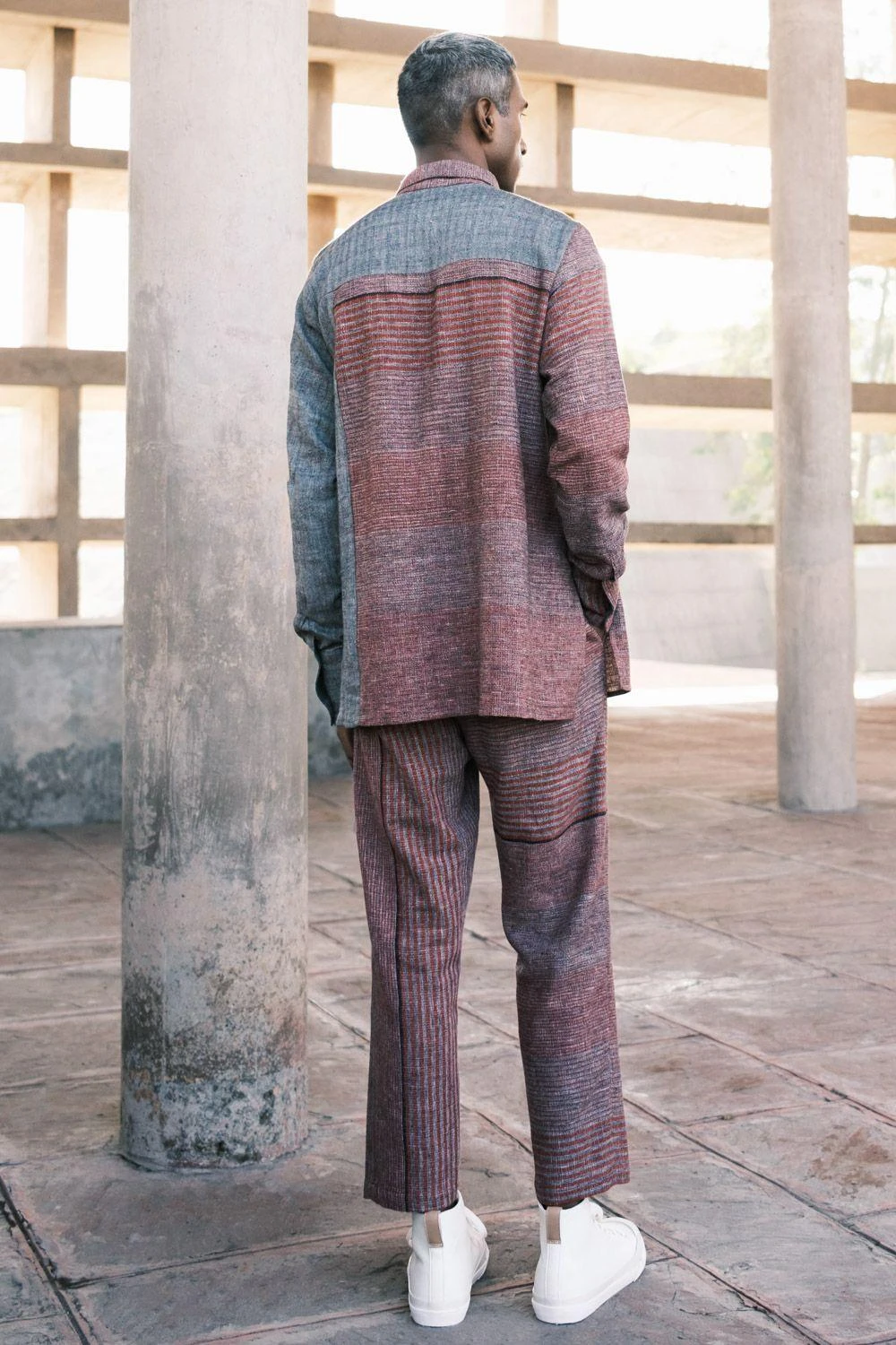 Urvashi Kaur Men Brick Kantha Embellished Co-ord Set 5 Urvashi Kaur Men Brick Kantha Embellished Co-ord Set - Image 3