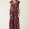 Payal Pratap Red & Navy Bali Printed Jumpsuit -Inca Sales Store 1711pp16 1