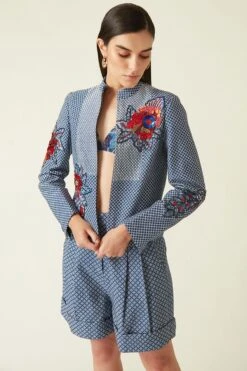 Payal Pratap Navy Sissa Quilted Shorts -Inca Sales Store 1711pp27 3