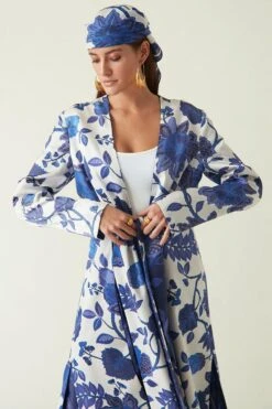 Payal Pratap White & Navy Kelang Reversible Jacket -Inca Sales Store 1711pp3 2