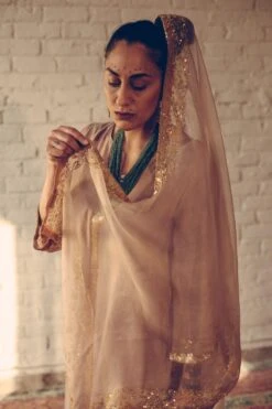 Sarang Kaur Grey Nizam Stole -Inca Sales Store 1712sk10 4