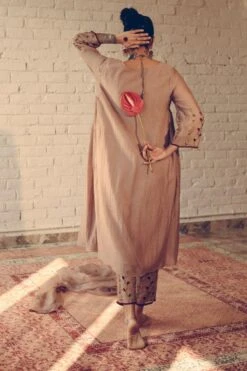 Sarang Kaur Grey Phool Stole -Inca Sales Store 1712sk12 5