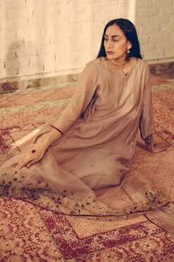 Sarang Kaur Grey Ranjeet Stole -Inca Sales Store 1712sk14 3