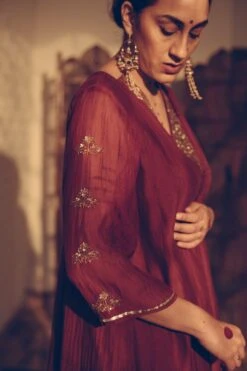 Sarang Kaur Maroon Karuna Stole -Inca Sales Store 1712sk22 3