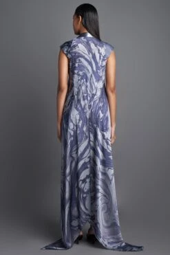 Amit Aggarwal Metallic Draped Grey Dress -Inca Sales Store 172ag1 3