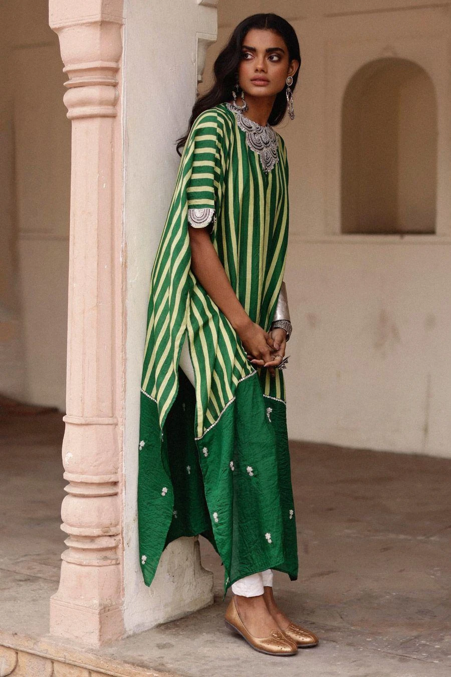 Avacara Parcha Green Kaftan Set 4 Avacara Parcha Green Kaftan Set - Image 2
