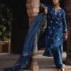Avacara Blue Resham Embroidered Kurta Set