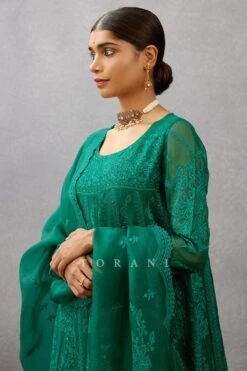 Torani Green Aari Embroidered Dupatta -Inca Sales Store 172tor17 4