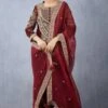 Torani Red Hand Embroidered Kurta Set